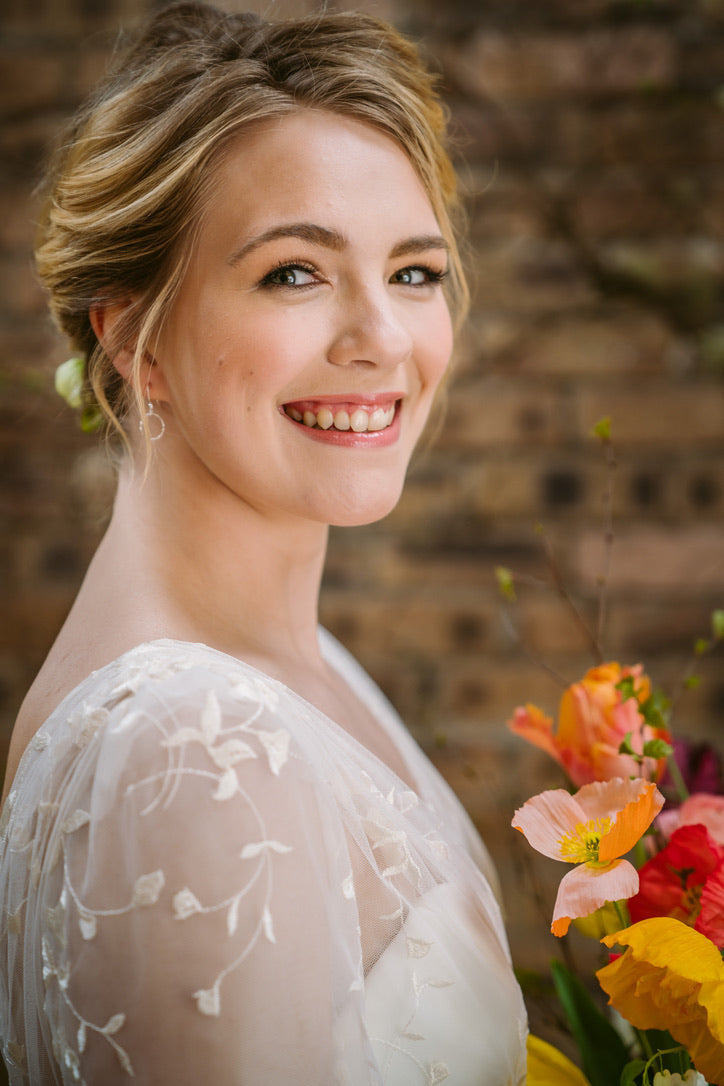 Sparkly Sterling Silver Circle Drop Earrings