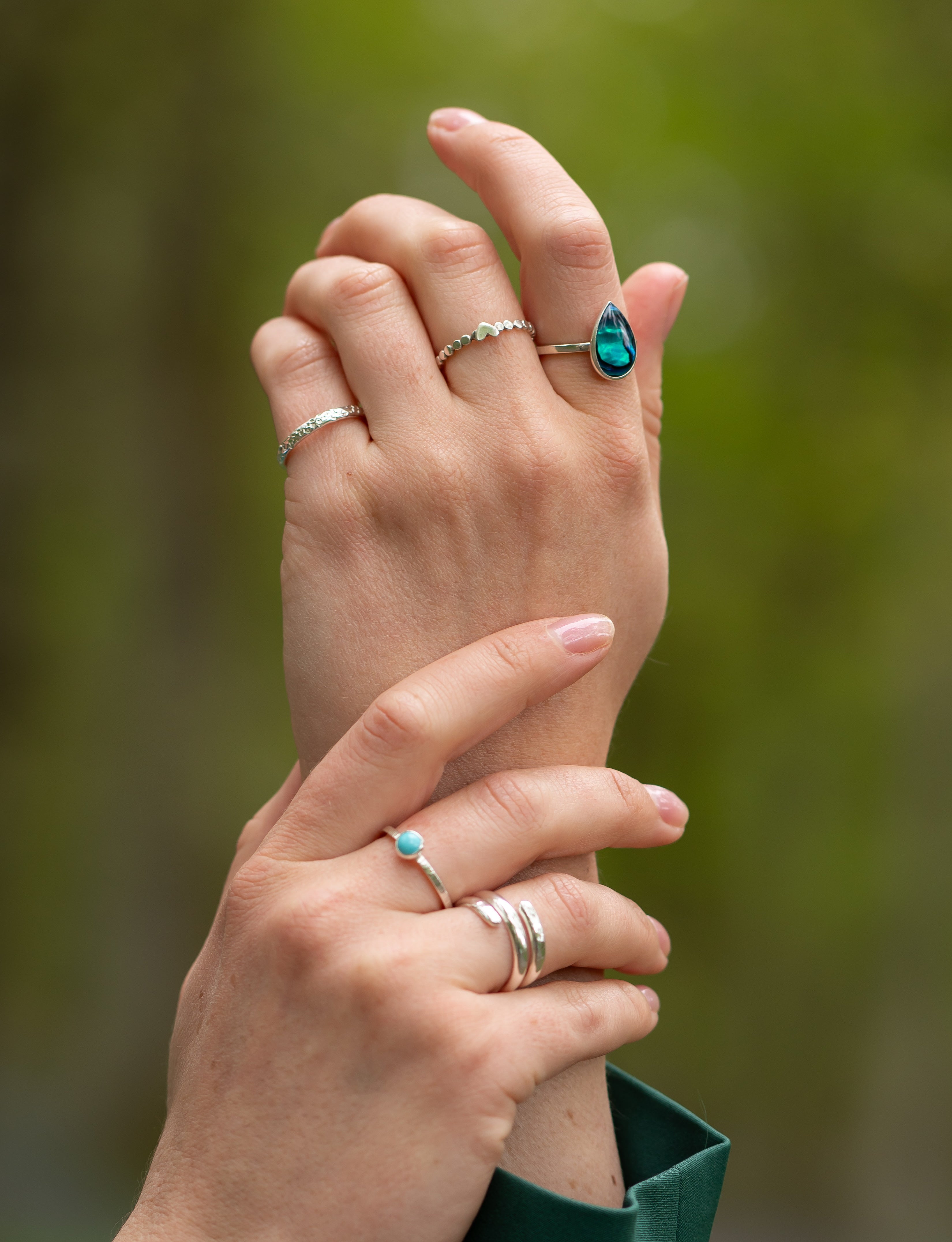 Sterling Silver Mara Ring with Paua Shell