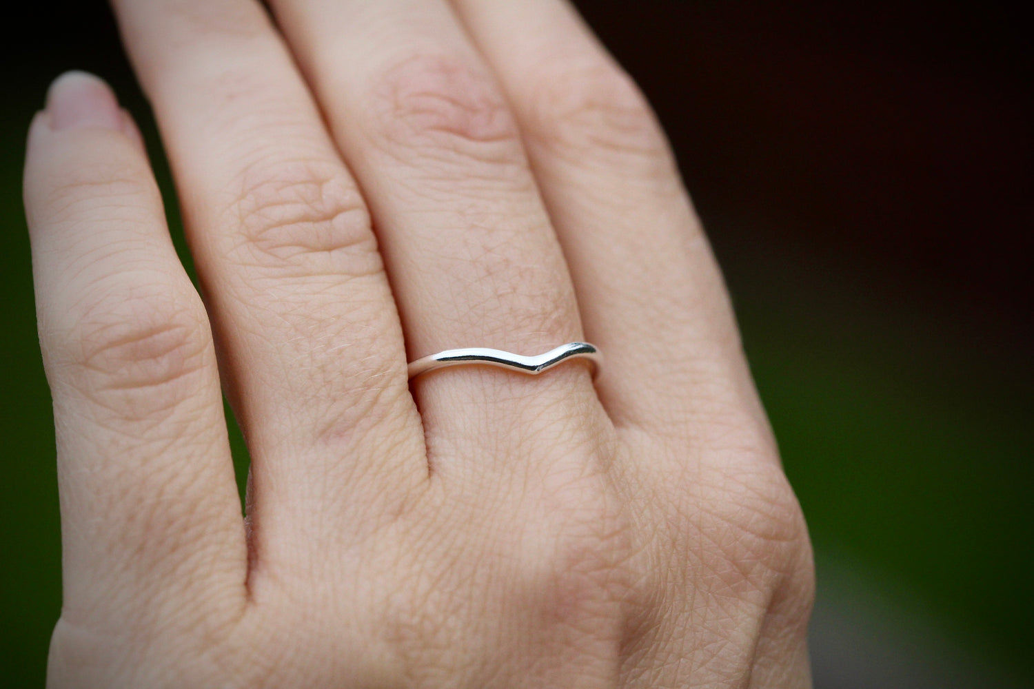 Sterling Silver Mini Wishbone V Shaped Ring