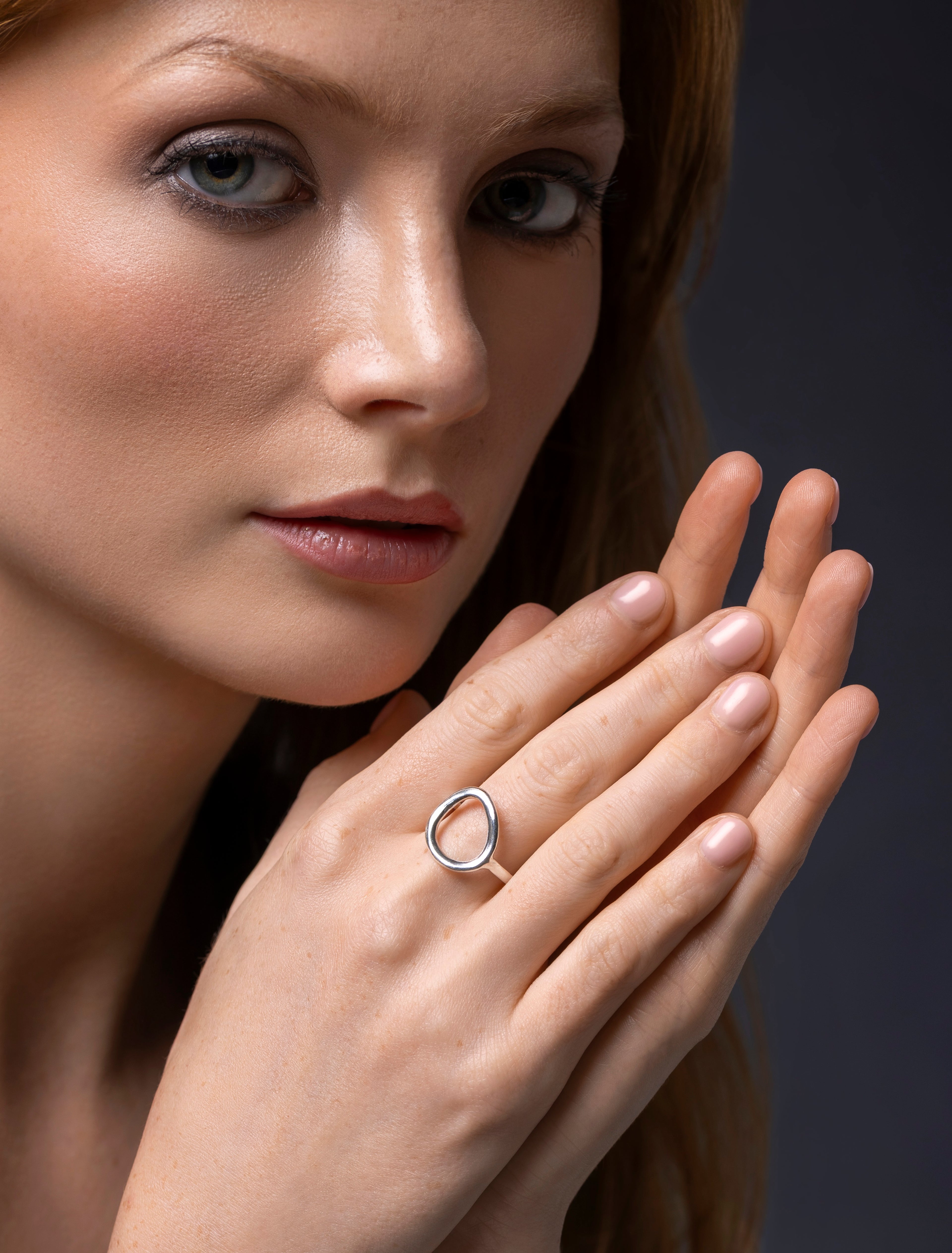 Sterling Silver Organic Off Circle Wonky Statement Ring