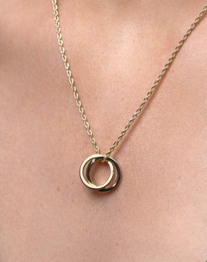 9ct Gold Personalised Interlocking Circles Orbit Necklace