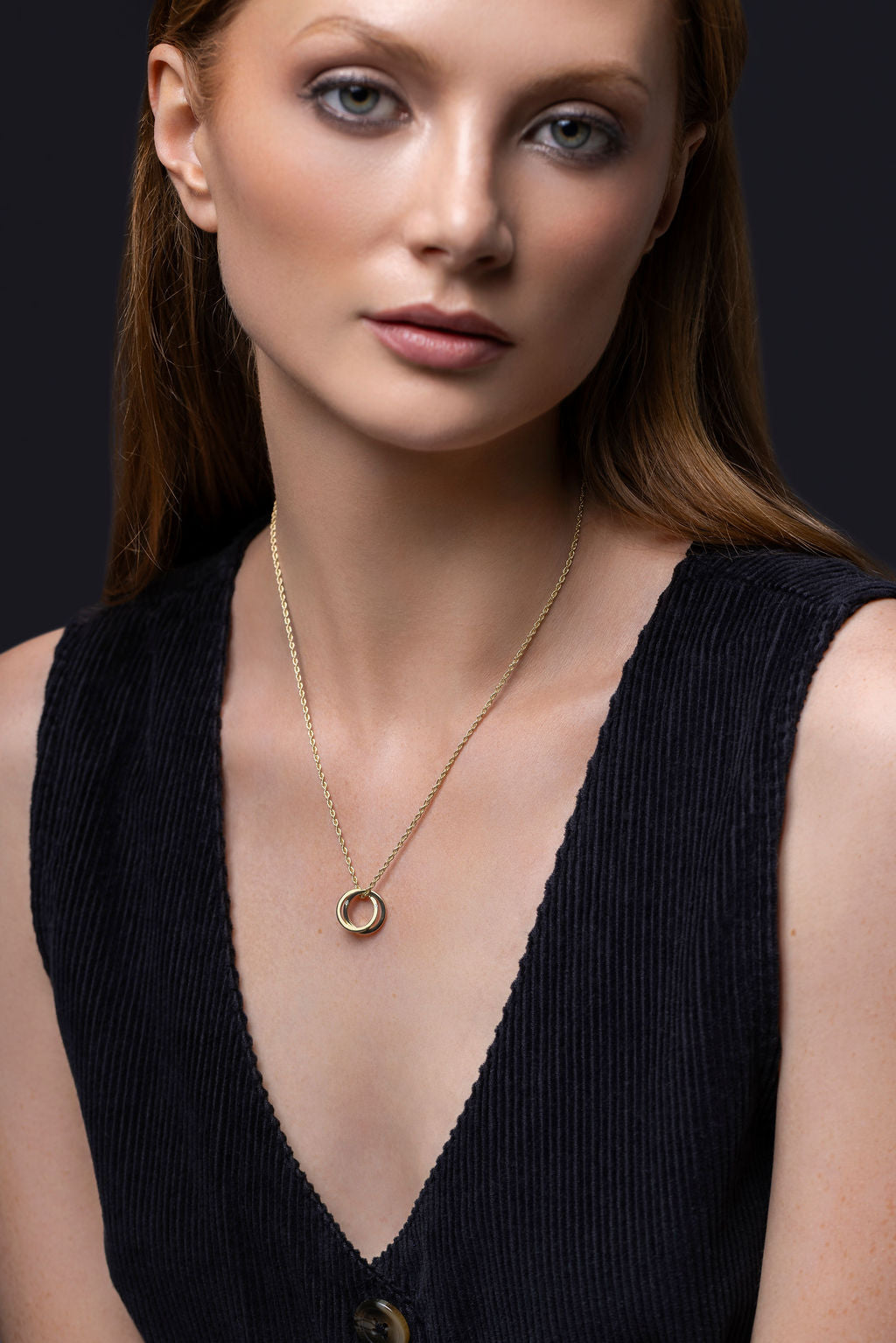 9ct Gold Personalised Interlocking Circles Orbit Necklace