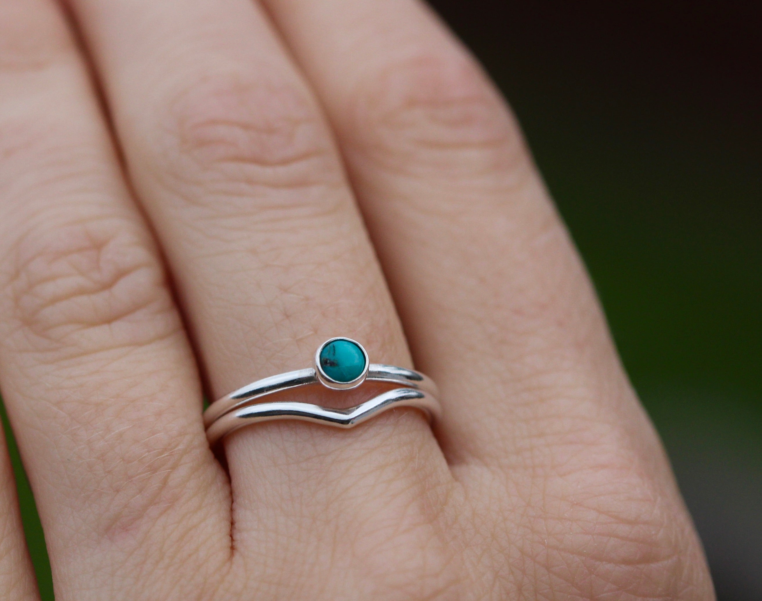 Sterling Silver Mini Stone Stacking Gemstone Ring