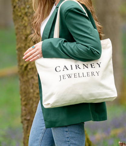 Large Canvas Zipper Tote Bag in Natural Cotton