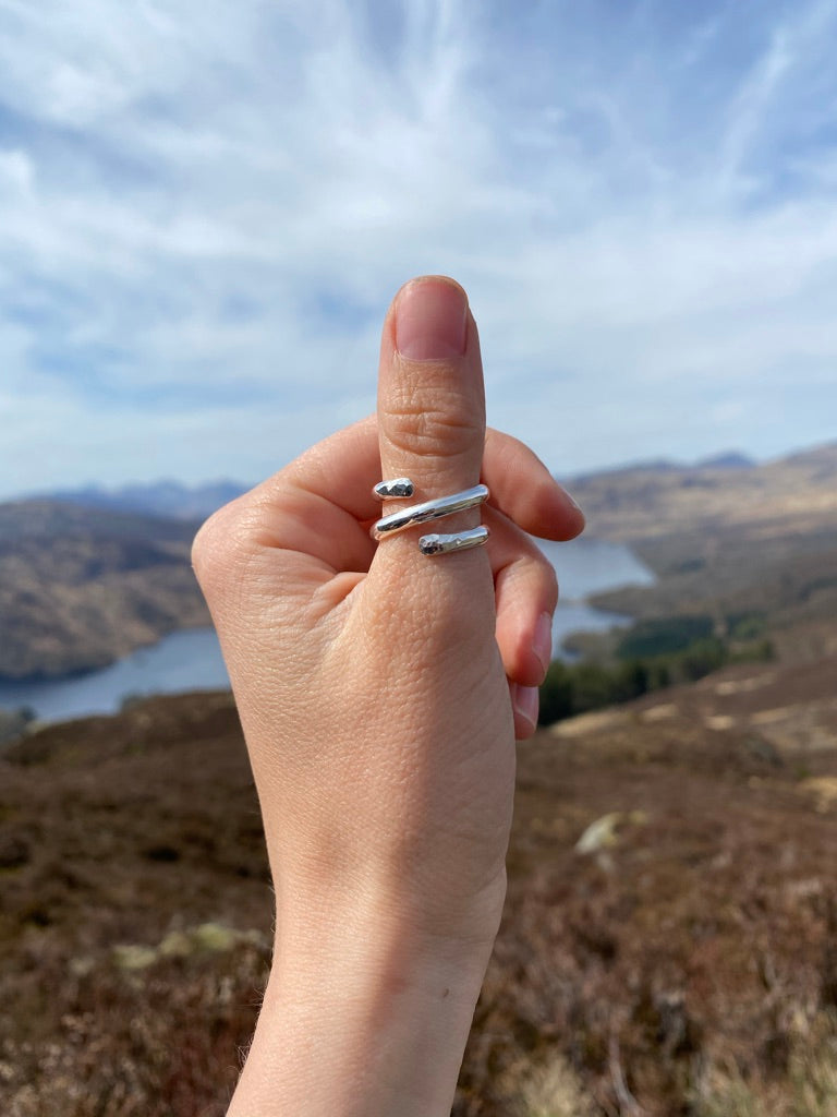 Sterling Silver Vipera Ring with Twisting Snake Design