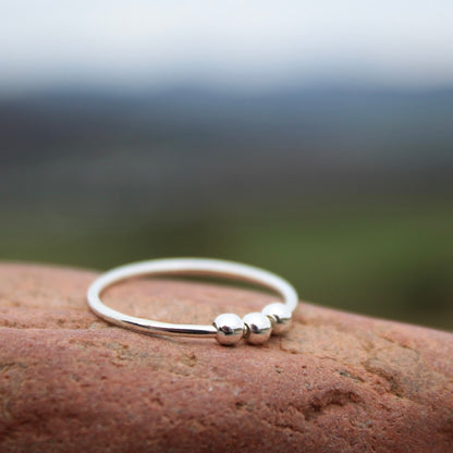 Sterling Silver Abacus Ring with Moving Beads